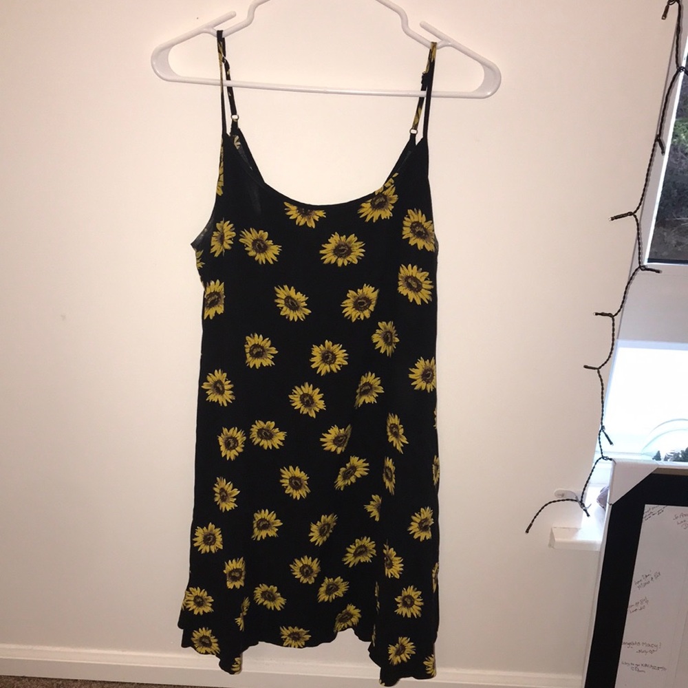 Black sunflower dress